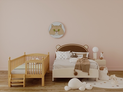 Modern Children's Bed Baby Bed Baby Carriage 3d model