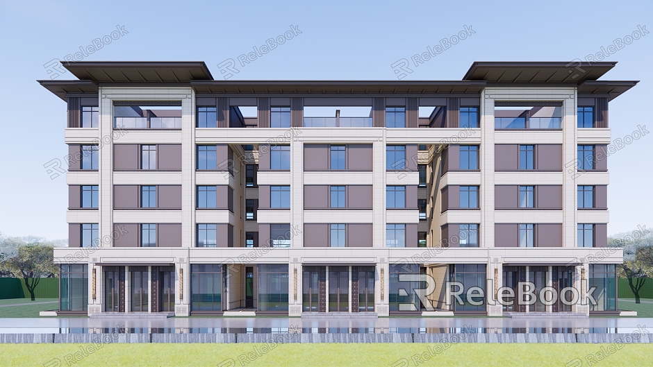 Modern Residential Building Simple Atmosphere Multi-storey House Residential Building model