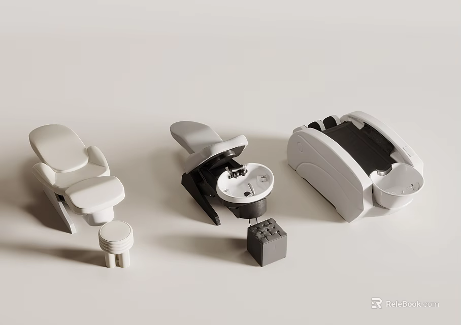 Modern Massage Wellness Equipment With White Black Styles And Small Components 3d model