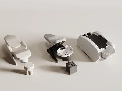 Modern Massage Wellness Equipment With White Black Styles And Small Components 3d model