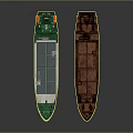 Modern Cargo Ship With Green Superstructure and Rusty Old Brown Vessel as Water Transport