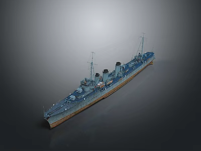 Historical Military Warship Model With Detailed Naval Water Vessel Design And Structure 3d model