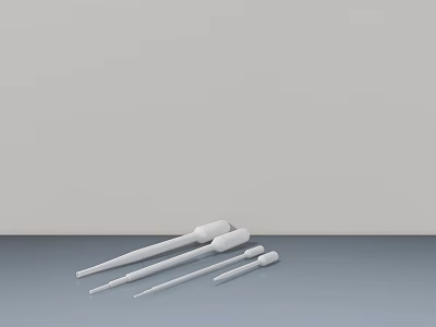 White Tableware Set With Multiple Droppers On Gray Surface And Light Gray Background 3d model