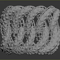 3D Printed White Intricate Woven Lattice Design Ring Daily Life Accessory