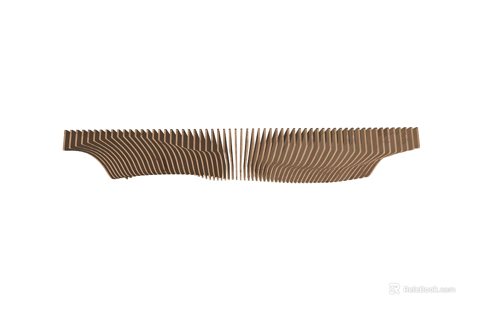 Modern Unique Striped Wave Shaped Ceiling Design 3d model