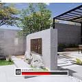 Modern Courtyard Garden 3d model
