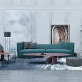 Modern Sofa Coffee Table Combination Fabric Sofa Combination 3d model