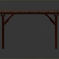 Wooden Pergola Structure With Lattice Top And Supporting Posts For Outdoor Garden Courtyard