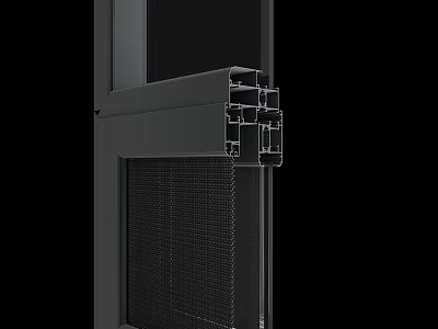 Casement Window Aluminum Frame Design With Security Screen Mesh Panel And Durable Structure 3d model