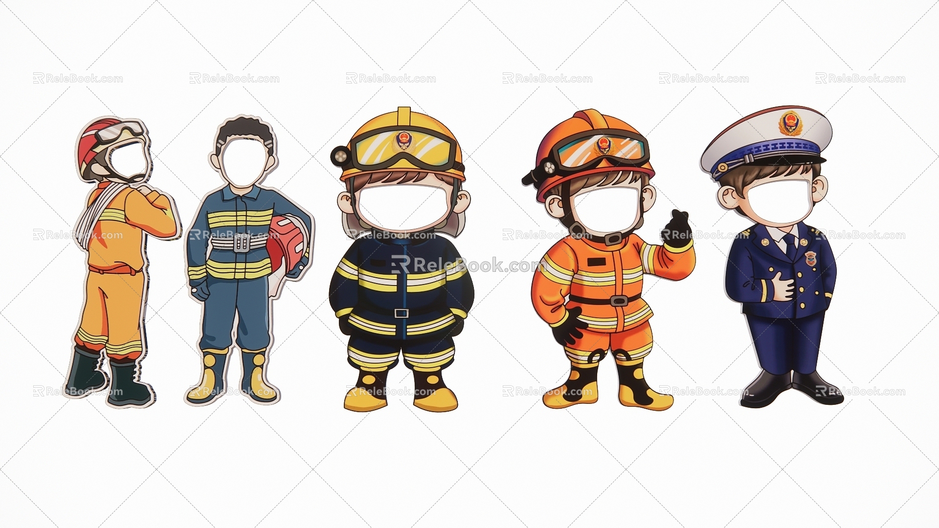 Fire figures interactive photo punch silhouette 3d model