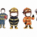 Fire figures interactive photo punch silhouette 3d model