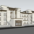 Modern Townhouse Exterior Design With Balconies Greenery And Entrance Walkway