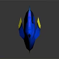 Blue Fish With Yellow Fins Black Eyes And Vibrant Coloration