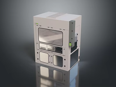 White Industrial Equipment With Transparent Window And Control Panel 3d model