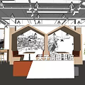modern library 3d model