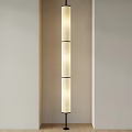Modern Minimalist Floor Lamp With Cylindrical Segmented Linen Shade For Home Interior