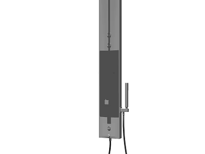 Modern Wall Mounted Shower System With Handheld Spray And Sleek Metal Finish 3d model
