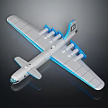 Gray Model Airplane With Blue Wing Accents And Streamlined Body Design