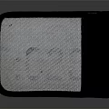 Fashionable White Clothing Accessory With Black Edge And Blue Pattern Design