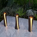 Outdoor Lights Modern Black Cylindrical Design With Warm Yellow Glow For Garden Stone Patio Plants