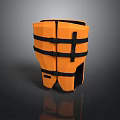Orange Cylindrical Foldable Storage Container With Black Straps For Home Daily Use 3d model