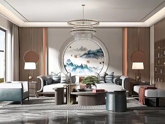New Chinese Living Room 3d model