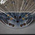 Elegant Crystal Chandelier Design With Glass Pendants In Modern Interior Seating Area