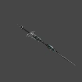 Intricate Metallic Sword With Decorative Hilt Design And Long Shiny Blade For Fantasy Collectibles