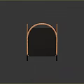 Modern Leisure Chair With Wooden Frame Curved Armrests And Black Padded Seat