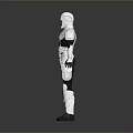 Silver And Black Humanoid Armor With Metallic Finish And Sci Fi Design