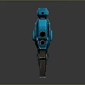 Blue Sci Fi Weapon With Complex Structure Scope Barrel And Black Details 3d model