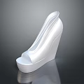 Elegant White Wedge Heel Shoes With Sleek Design And Open Toe