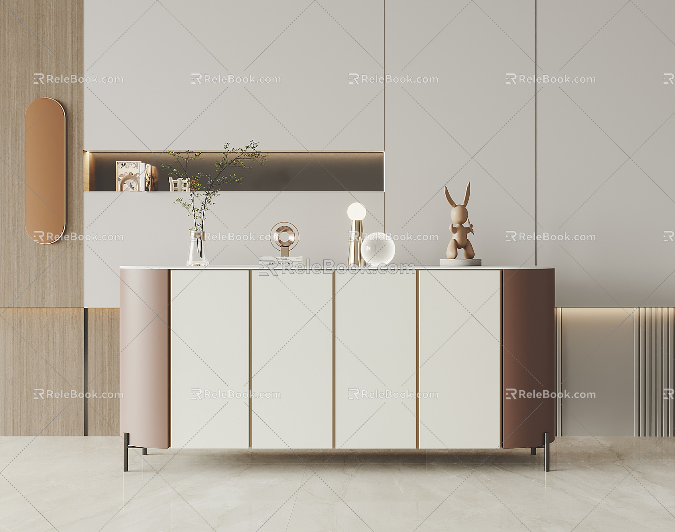 Modern Entrance Cabinet 3d model