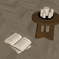 Modern wooden floor side table coffee table 3d model