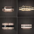 Elegant Modern Crystal Chandeliers With Various Geometric Designs And Hanging Lighting