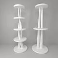 White Multi Tiered Circular Shelf Units With Modern Minimalist Design for Indoor