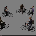 Group of People Riding Bicycles Together in Casual Outdoor Activity