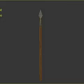 Traditional Spear Weapon Design With Red Shaft And Metal Spearhead