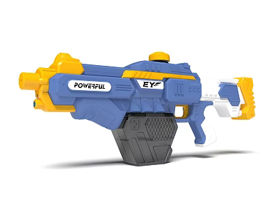 Powerful Electric Toy Water Gun With Blue Yellow White Colors 3d model