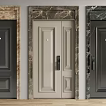Modern Security Doors With Marble Frames And Various Color Designs 3d model