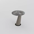 Modern Round Coffee Table With Marble Texture Top And Conical Gray Base 3d model