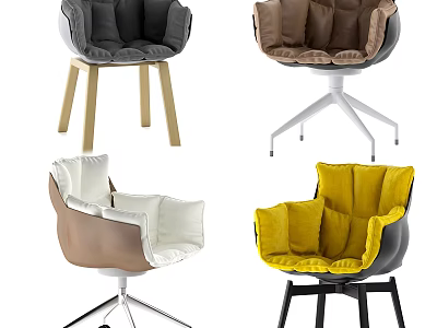 Modern Office Chair Collection With Multiple Colors And Various Base Designs 3d model