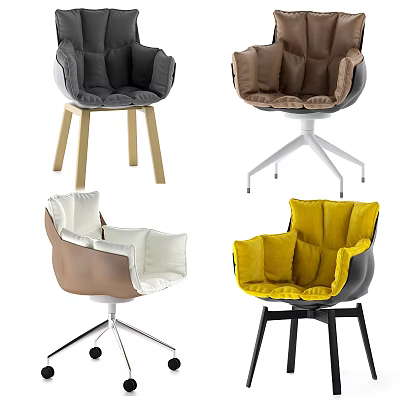 Modern Office Chair Collection With Multiple Colors And Various Base Designs 3d model