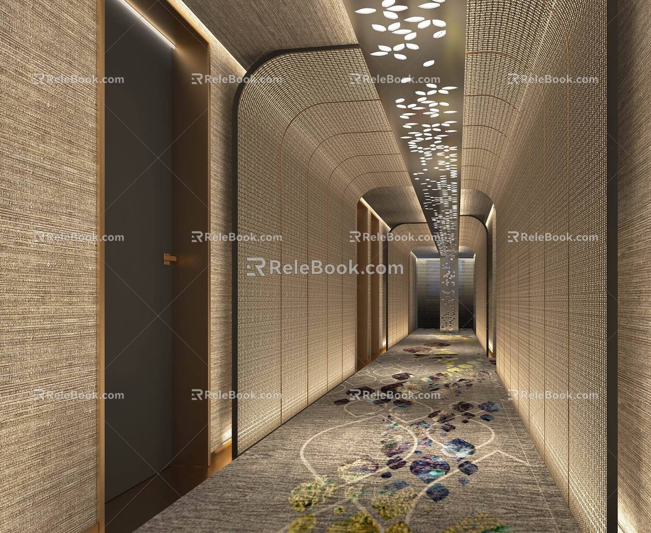 Light Luxury Away Hotel Away Corridor 3d model