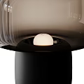 Modern Glass Shade Table Lamp With Black Base And Minimalist Design
