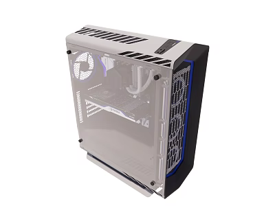 Modern Computer Case With Transparent Side Panel And Cooling Fans Design 3d model