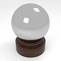 Decorative Ornament Set with White Spherical Top and Dark Wooden Base for Home Decor