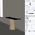 Modern Console Table With Black Top And Wooden Triangular Base Design