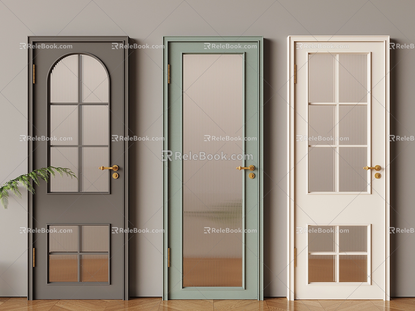 French solid wood single door Changhong glass swing door model