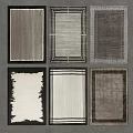 Multiple Square Rugs With Geometric Borders And Neutral Tones For Interior Decor 3d model
